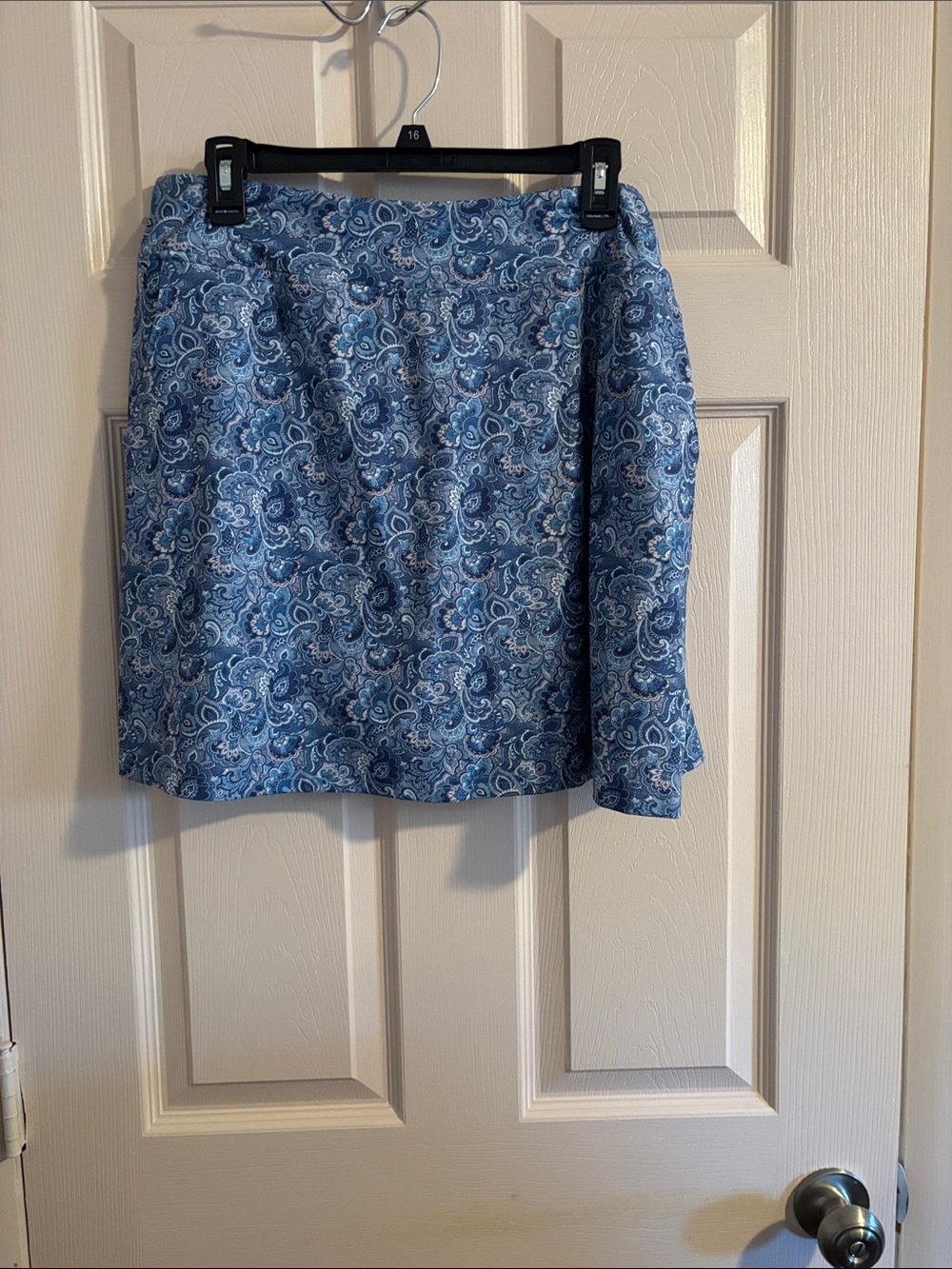Women's Blue Paisley Skort - Casual A-Line Style